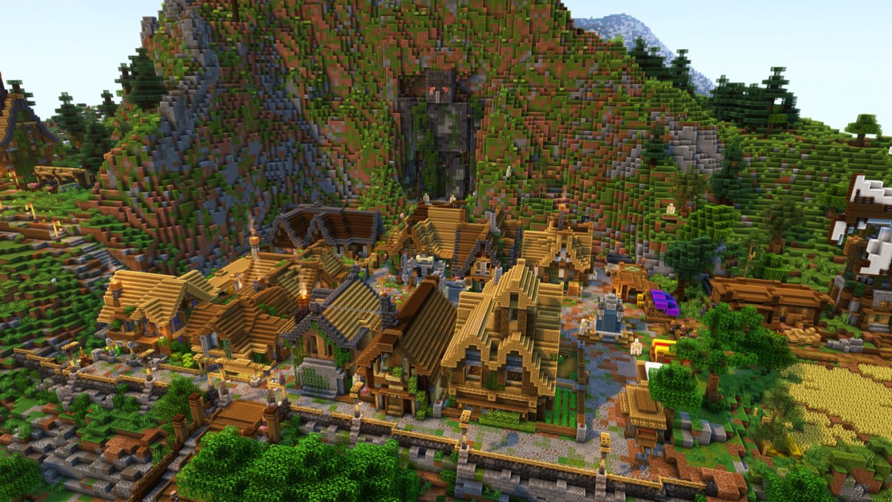 Майнкрафту 12 лет. Деревня майнкрафт 3d. Деревня фей в майнкрафт. Minecraft Village 131x131. Мега квадратные игры для фанатов майнкрафт.